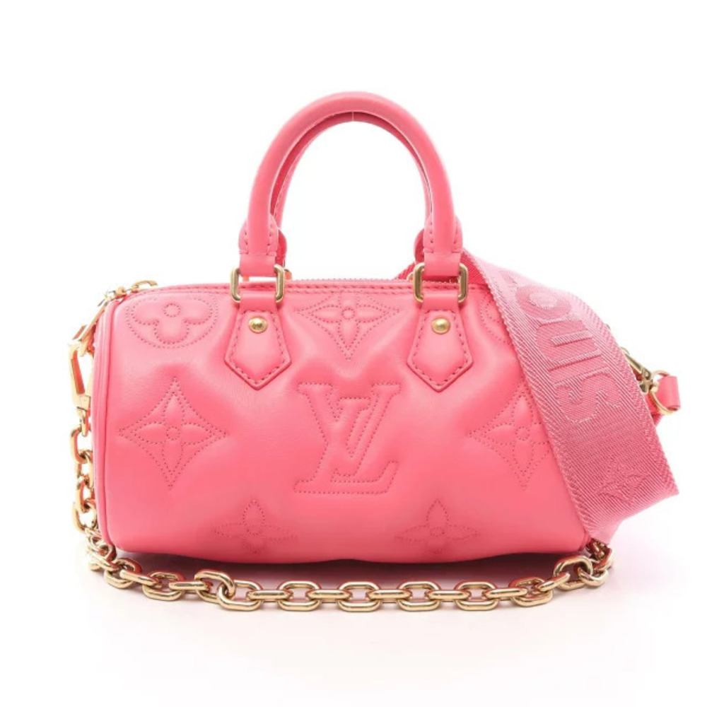 Louis Vuitton Papillon Bubble Glam Handbag Leather Pink